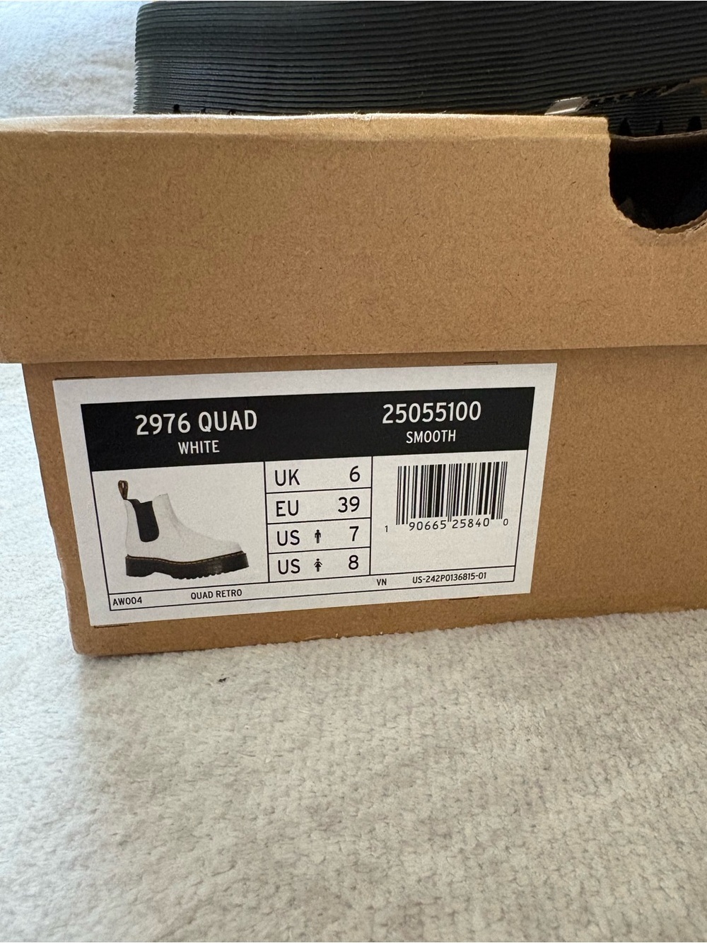 Dr. Martens White Platform Lace-Up Chelsea Boots with Black Sole - Picture 4 of 5